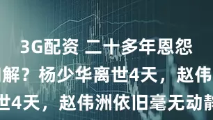 3G配资 二十多年恩怨至今都没和解？杨少华离世4天，赵伟洲依旧毫无动静